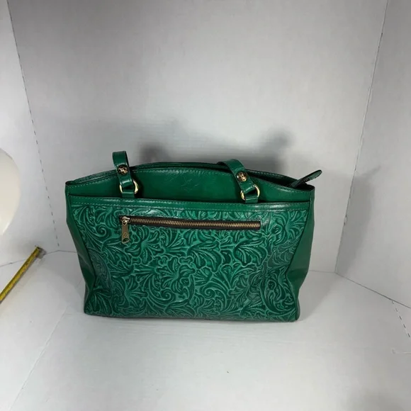 Patricia Nash Poppy ToteNash Green Tooled Leather - Picture 2 of 6